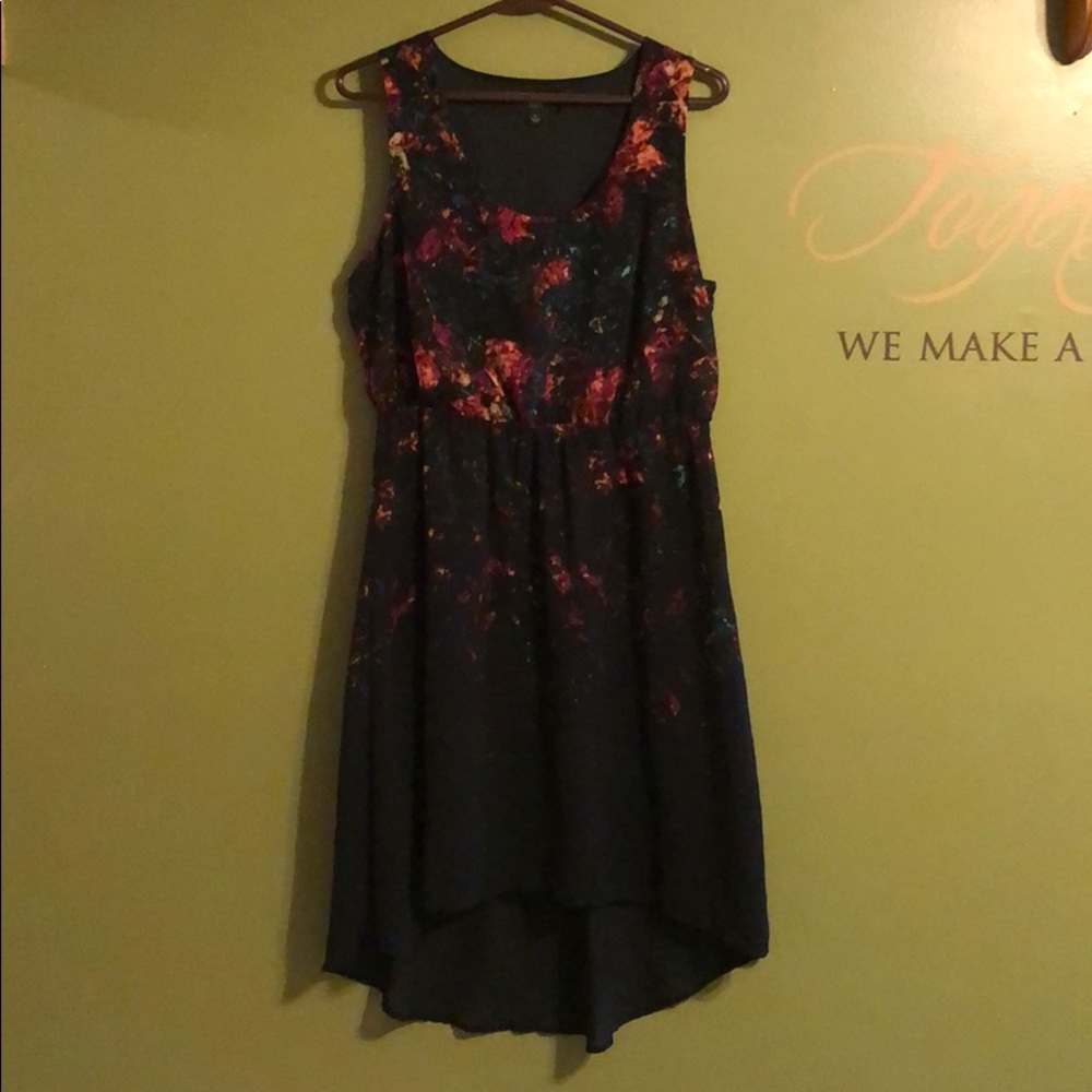 Cute black and floral high low dress